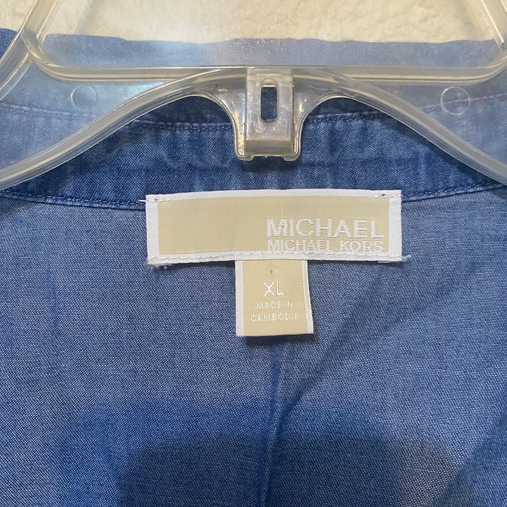 Michael Kors Blue Button Down Shirt - Picture 2 of 3